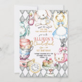 Alice In Onederland 1st Birthday Teaパーティー 招待状 (正面)