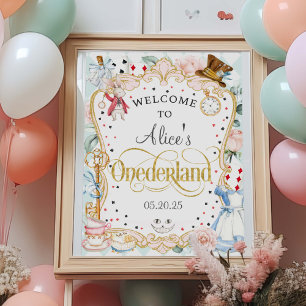 Alice in Onederland, 1st birthday welcome sign ポスター