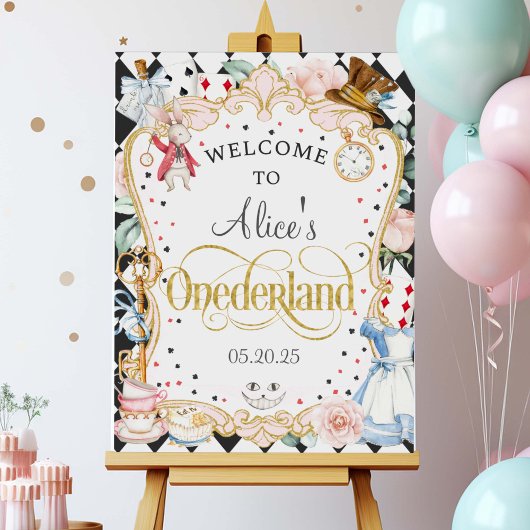 Alice in Onederland, 1st birthday welcome sign ポスター