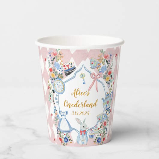 Alice in ONEderland 1st Birthday Whimsical 紙コップ (裏面)