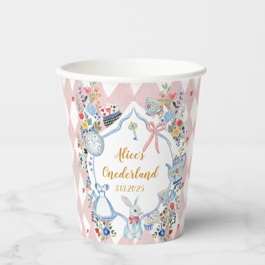 Alice in ONEderland 1st Birthday Whimsical 紙コップ (正面)