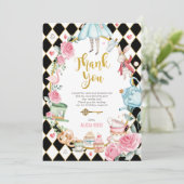 Alice in Onederland Birthday Partyサンキューカード 招待状 (スタンド正面)