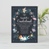 Alice in Onederland Kids 1st Birthday招待状 招待状 (スタンド正面)