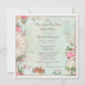 Alice in Paris Shabby Chic Wonderland Baby Shower 招待状 (裏面)