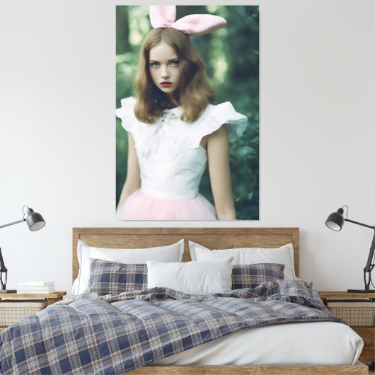 Alice in the Forestのファッション期限切れフィルムフォト キャンバスプリント (インサイチュ (寝室))