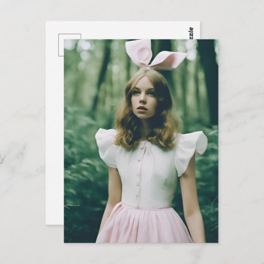 Alice in the Forestファッション期限切れフィルムファッション ポストカード (正面/裏面)