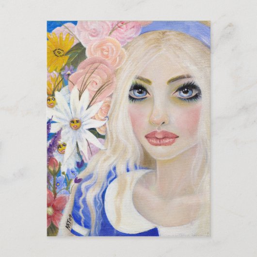 Alice in the Garden of Live Flowers 絵画's ポストカード (正面)