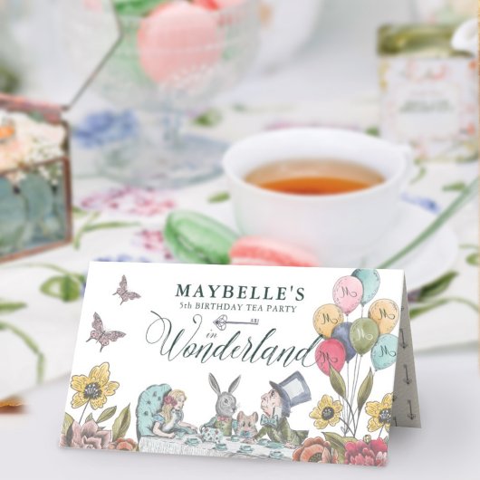 Alice In Wonderlandおとぎ話の誕生日パーティーテーブル プレイスカード