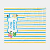 Alice in Wonderlandかわいいカスタム本好き子たち フリースブランケット (正面(横))