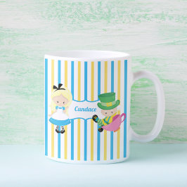 Alice in Wonderlandかわいいキッズモノグラムティーパーティー コーヒーマグカップ