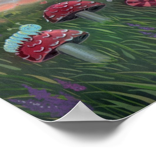 Alice in Wonderlandかわいいファンタジーアートポスター ポスター (角)