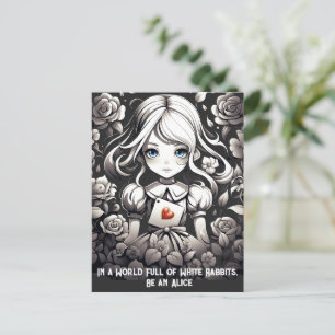 Alice in Wonderlandとバラフローラファンタジー ポストカード