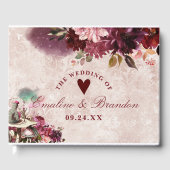 Alice in Wonderlandのヴィンテージエレガントフローラ結婚 ゲストブック (正面)