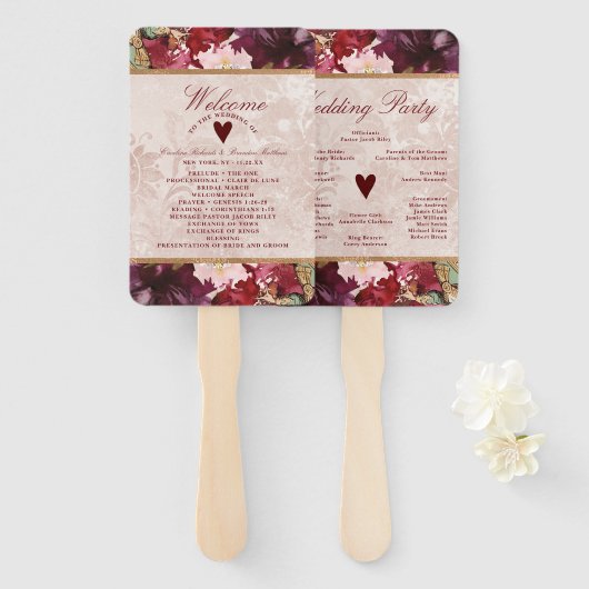 Alice in Wonderlandの式結婚プログラム ハンドファン (正面&裏面)