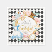 Alice in Wonderlandをテーマにした紅茶パーティー1歳 スタンダードカクテルナプキン (正面)
