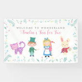 Alice in Wonderlandをテーマにした誕生日バナー 横断幕 (横)
