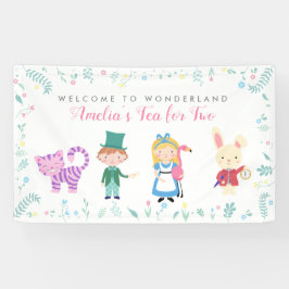 Alice in Wonderlandをテーマにした誕生日バナー 横断幕