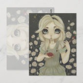 Alice in Wonderlandアートポストカード絵を描バラ赤 ポストカード (正面/裏面)