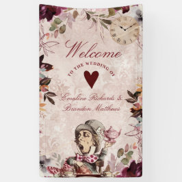 Alice in Wonderlandエレガントな結婚式へようこそ 横断幕