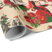 Alice in Wonderlandクリスマスラッピング紙 ラッピングペーパー (ロールコーナー)