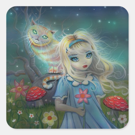 Alice in Wonderlandスタンプ スクエアシール (正面)