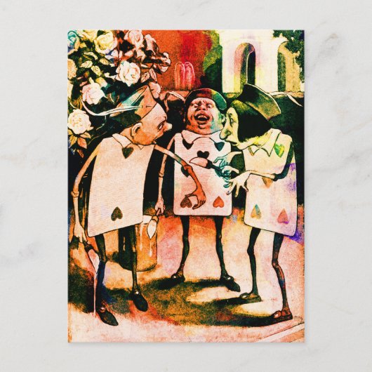 Alice in Wonderlandトランプ水彩 ポストカード (正面)