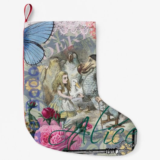 Alice in Wonderlandドドクラシックー美術品 スモールクリスマスストッキング (正面)
