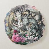 Alice in Wonderlandドドクラシックー美術品 ラウンドクッション (裏面)