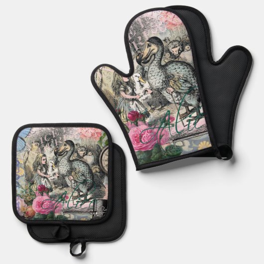 Alice in Wonderlandドドクラシックー美術品 鍋つかみ&鍋敷きセット (正面/裏面)