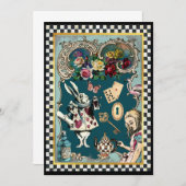 Alice in Wonderlandノートカード サンキューカード (正面/裏面)