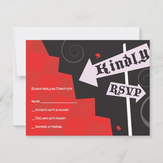 ALICE IN WONDERLANDバルミツワー返信カード 出欠カード (正面)