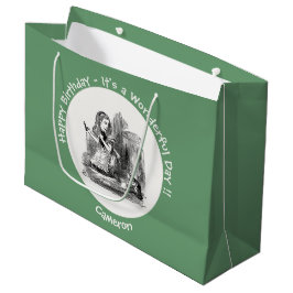 Alice in Wonderlandパーティー – アリスと子猫 ラージペーパーバッグ