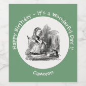 Alice in Wonderlandパーティー – アリスと子猫 ワインラベル (シングルラベル)