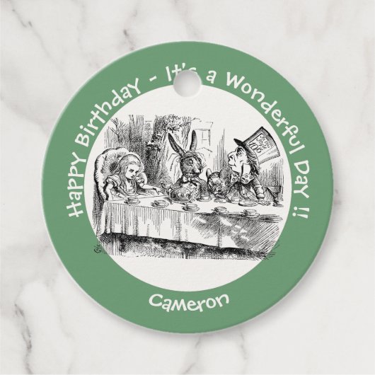 Alice in Wonderlandパーティー-不機嫌Hatter's Teaパーティー フェイバータグ (正面)