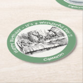 Alice in Wonderlandパーティー-不機嫌Hatter's Teaパーティー ラウンドペーパーコースター (アングル)