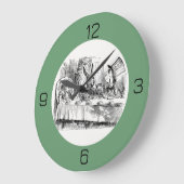 Alice in Wonderlandパーティー-不機嫌Hatter's Teaパーティー ラージ壁時計 (傾斜)