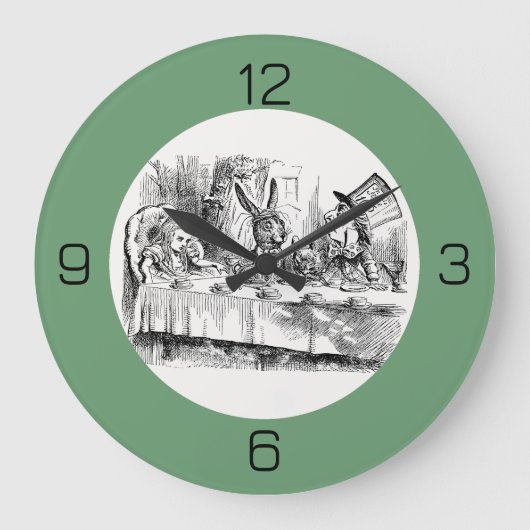 Alice in Wonderlandパーティー-不機嫌Hatter's Teaパーティー ラージ壁時計 (正面)