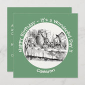 Alice in Wonderlandパーティー-不機嫌Hatter's Teaパーティー 招待状 (正面/裏面)