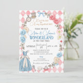 Alice in Wonderlandパーティー、双子の誕生日のお茶 招待状 (スタンド正面)