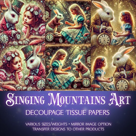 Alice In Wonderlandファンタジーアートデコパージュ 薄葉紙