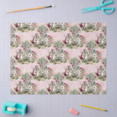 Alice in Wonderlandフローラカードon Pink Decopage 薄葉紙 (クラフト)