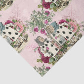 Alice in Wonderlandフローラカードon Pink Decopage 薄葉紙 (詳細)