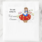 Alice in Wonderlandブックラベル 長方形シール (バッグ)