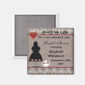 Alice in WonderlandブライダルシャワーSave the Date マグネット (正面/裏面)