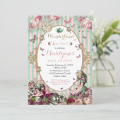 Alice in Wonderlandベビーシャワー招待状ヴィンテージ 招待状 (スタンド正面)