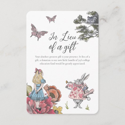 Alice in Wonderlandベビー大学ファンドギフト エンクロージャーカード (正面)