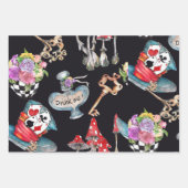 Alice in Wonderlandラッピング紙3デザイン ラッピングペーパーシート (正面2)