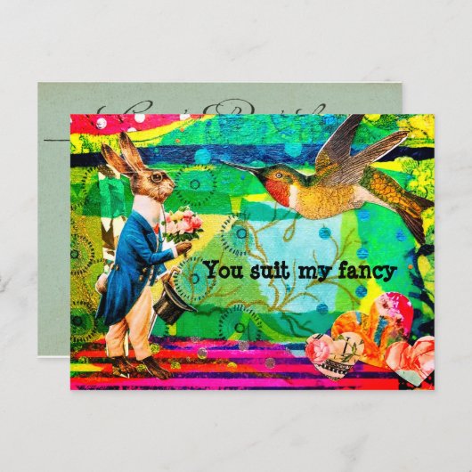 Alice in Wonderlandヴィンテージうさぎ葉書 ポストカード (正面/裏面)