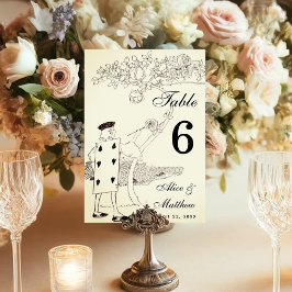 Alice in Wonderlandヴィンテージエレガントス遊カード6 テーブルナンバー