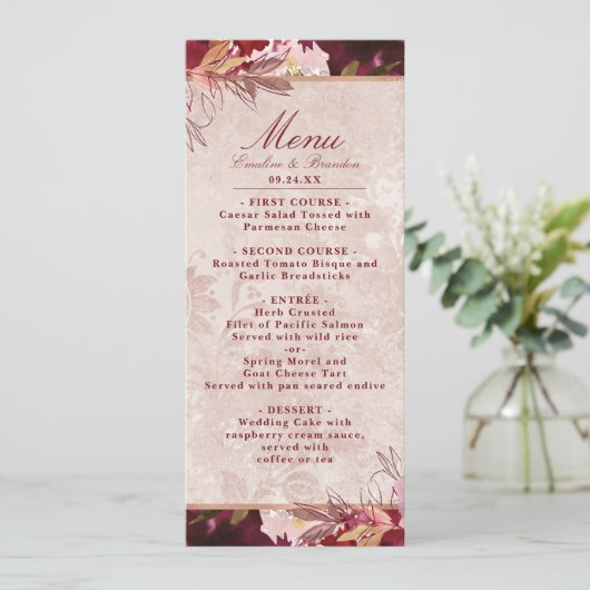 Alice in Wonderlandヴィンテージエレガントフローラディナー メニュー (スタンド正面)